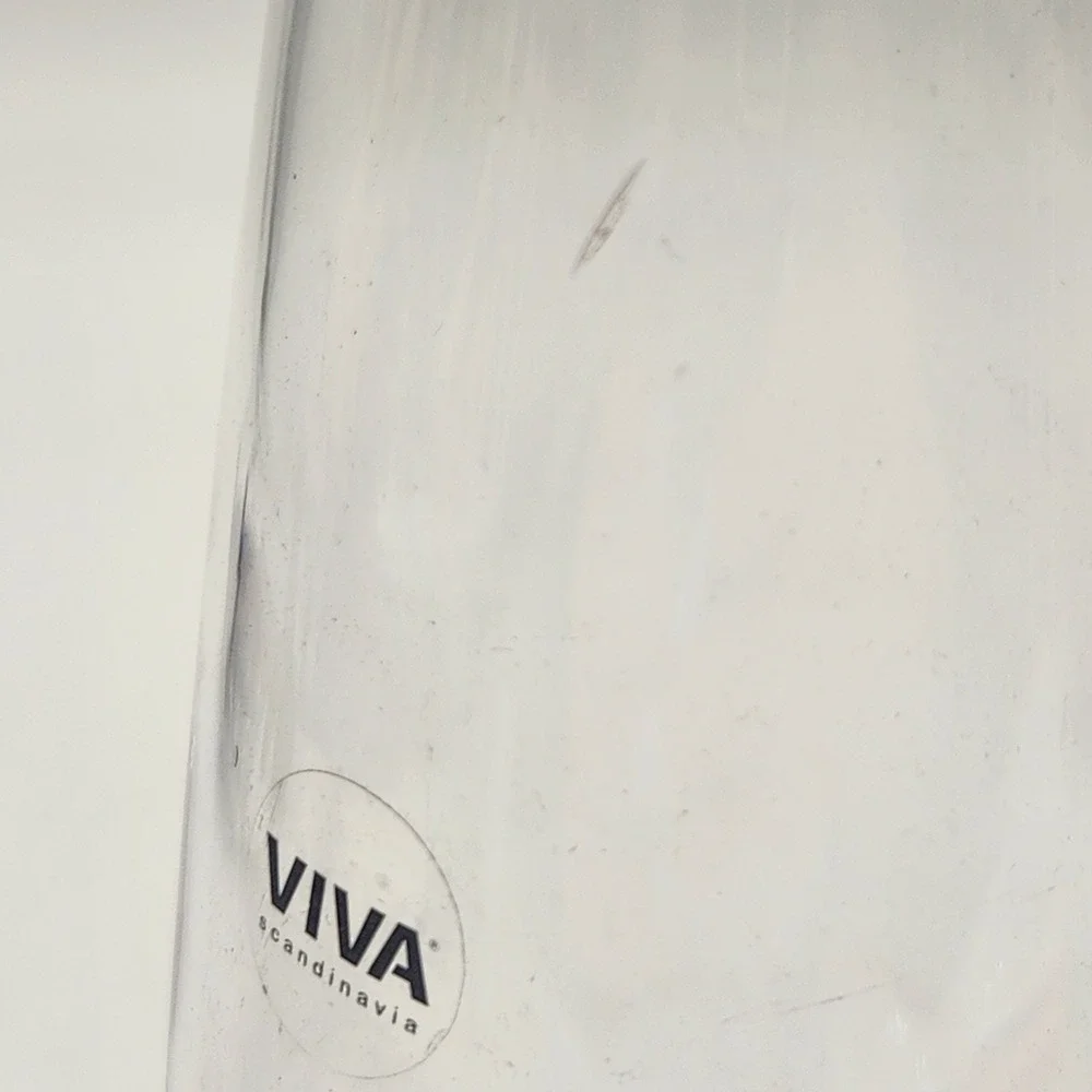 Viva Scandinavia Clear Glass Vase With Purple Weighted Base Handblown Minimalist